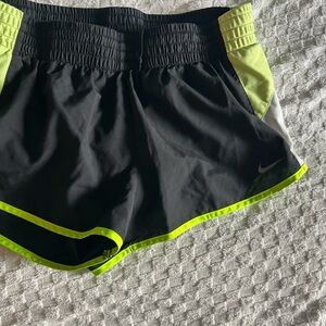 Nike Men's Athletic Shorts in Black and Neon Green